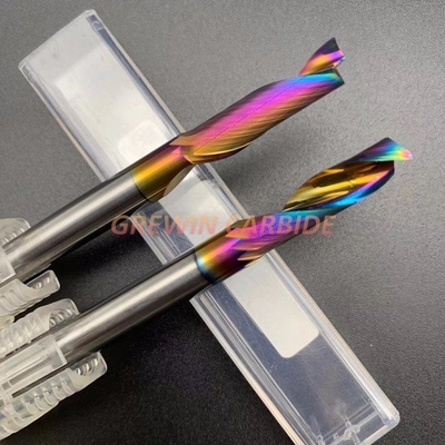 Renkli Alüminyum Kesme Frezeleri Gravür Tungsten Karbür Kesici HRC45