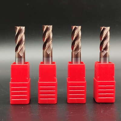 Kaplama ile Tungsten Karbür Parmak Freze Kare 4 Flüt HRC55 D4 D6 D8 D10 D20mm