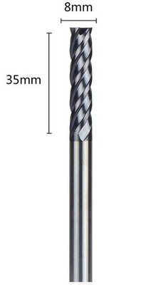 8mm Tungsten Karbür Kare Parmak Freze HRC 45 Ağır Kesme
