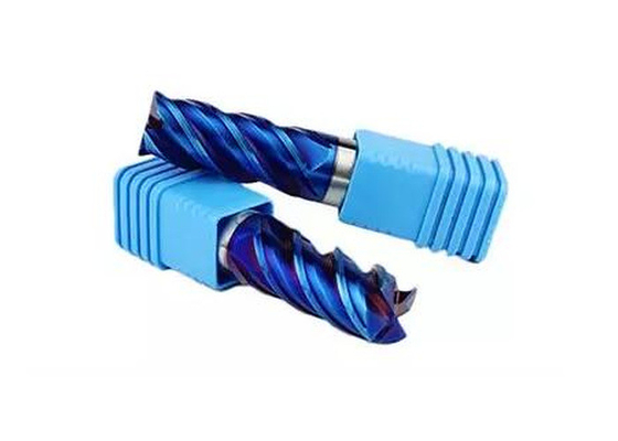 65HRC Mavi NaNo Kaplama İki Flüt End Mill Süper Performans Güzel Kesme Aletleri