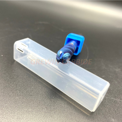 HRC65 / Mavi Nano Kaplı Karbür Tungsten Karbür Bilyalı Burun Uç Değirmeni