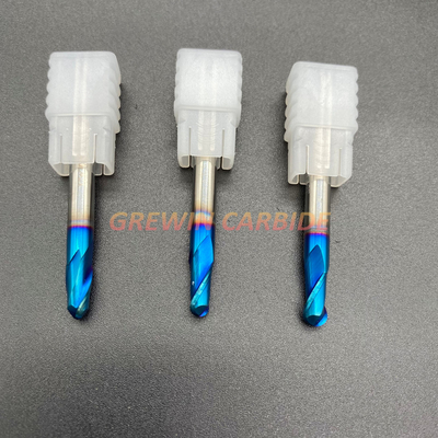 GREWIN HRC65 Parmak Freze Kesici Aletler 2F Bilyalı Burun Naco Mavi Renk Kaplamalı Freze Kesici