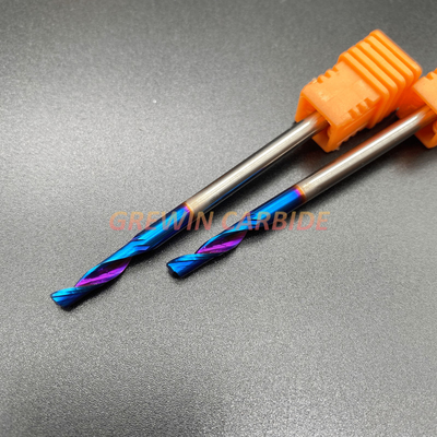 1 Flüt Tungsten Karbür Parmak Freze Mavi Nano Kaplama CNC Router Bit