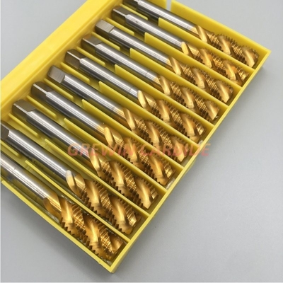 Altın Yüksek Hızlı Çelik Musluk HSS Spiral Flüt Kör Delikli Dokunun Makine Dokunundan Dokunun